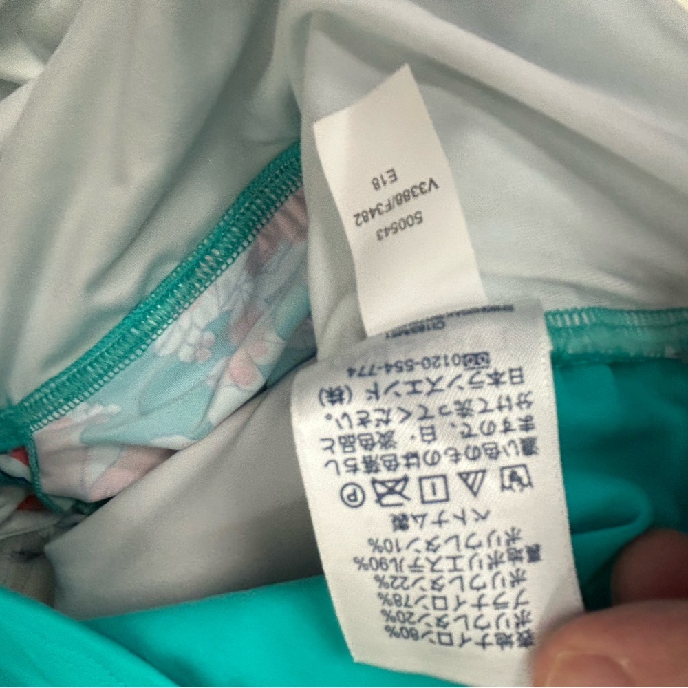 Lands' End Blue w/Floral Tankini Swim Top 12 - Picture 6 of 13